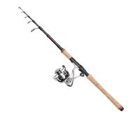 DAM Impressa Tele Spinning Combo, Caña y Carrete de Pesca de Agua Dulce Lucioperca y Zander, Fuerte Ligero y Versátil, Negro, 2.40m Caña Moderadamente Rápida, Carrete Tamaño 3000