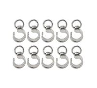 Dam Skerisi 10 pièces de bagues de Pied en Acier inoxydable pour l’Identification Des pattes de perroquets, Clips de Patte réutilisables pour perroquets à Bord Lisse, accessoire d’entraînement (6#)