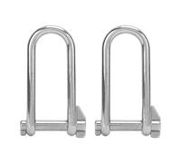 Dam Skerisi 2 Unidades de grilletes en D Largos, de Alta Resistencia, de 8 mm, de Acero Inoxidable Grado Marino 316, con Pasador roscado, para Barcos, vehículos recreativos, remolques,