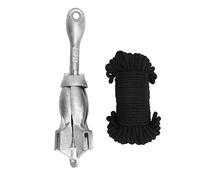 Dam Skerisi Ancla de Barco Universal de Acero al Carbono Plegable con garfio de 1,5 kg / 3,31 LB con Cuerda de 20 m para Uso en mar, Kayak y pequeños Botes, Ancla Resistente a la corrosión par
