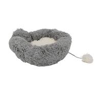 Dam Skerisi Cama para Gatos con diseño de 2 Secciones, caseta de Felpa para Gatos y Perros pequeños, Cama Suave y cómoda en Color Gris con Fondo Antideslizante, casa cálida y acogedora para (l)