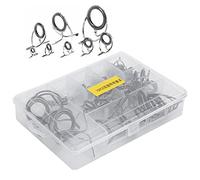 Dam Skerisi Juego de guías para caña de Pescar en mar, 75 Unidades, Kit de reparación de Puntas de caña con Anillo de cerámica y Marco de Acero, Juego de guías de Ojos de caña Suaves para caña