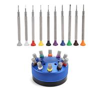 Dam Skerisi Kit de destornilladores de metal de calidad para relojes, juego de herramientas de reparación de relojes con 10 puntas intercambiables para abrir la caja y reemplazar la batería,