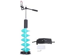 Dam Skerisi Kit eléctrico de barrena para Hielo con Hoja de carburo de 8 Pulgadas, Taladro inalámbrico para Pesca en Hielo con posicionador y Varilla Extensible de 70 cm para Hielo Grueso,