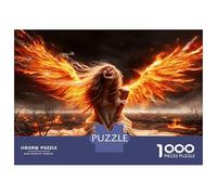 Dama alada con Llamas 1000 Piezas Puzzle para Adultos Ángel con Llamas Puzzle Cartón Premium - Antiestrés Y Decoración, Regalo para Mujeres, Hombres Y Mayores Entusiastas 38x26cm/1000pcs