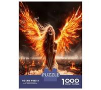 Dama alada con Llamas 1000 Piezas Set De Puzzle Ángel con Llamas Puzzle Cartón Premium - para Mayores Entusiastas, Entrena La Concentración, Regalo De Inauguración Y Ocio En Casa 70x50cm/1000pcs