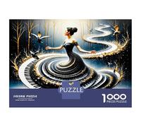 Dama con Vestido de Piano 1000 Piezas Set De Puzzle Gracia de la Danza Musical Puzzle Clásico, Cartón Reciclado - Reto Educativo Chulo, Juego En Casa, Genial Idea De Regalo para Fans 52x38cm/1000pcs