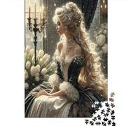 Dama de Corte Puzzle de 1000 Piezas Papel para Adultos Cena a la Luz de Las Velas Puzzle para Toda la Familia Decoración Hogar 38x26cm/1000pcs