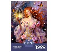 Dama Farol Mariposa 1000 Piezas Set De Puzzle Gracia Nocturna encantada Puzzle para Adultos, Cartón Reciclado - Reto Educativo Chulo, Juego En Casa, Genial Idea De Regalo para Fans 38x26cm/1000pcs