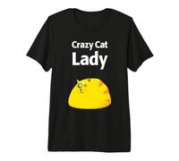 Dama Loca Amante de los Gatos Divertida Camiseta Premium