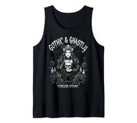 Dama Oscura Espeluznante gótica y espantosa con Calavera y Rosas Camiseta sin Mangas