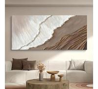 DAMAIART 2D Modern Wave Canvas Art Print - Abstract Landscape Painting Poster For Modern Living Room Bedroom Home Decor Mural(20x40cm/Inner Frame)