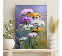 DAMAIART Canvas Painting Featuring Lavender And Verbena Herbs Plant Wall Art in Shades of White, Pink, Yellow, Purple, And Green(40x60cm/Frameless)