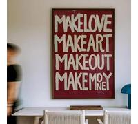 DAMAIART Cuadro decorativo moderno de estilo retro con frases de amor Me besa para sala de estar o dormitorio (70x100cm/marco interior).