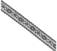 Damaiyyy Encaje Negro,Cinta de Encaje 15M Adorno de Encaje Cinta de Encaje de Ganchillo Blanco para Coser Manualidades Bricolaje,Decoración de Bodas