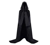 Damaiyyy Largo Capa con Capucha,Capas de Halloween,Mujeres Hombres Niños Disfraz de Halloween halloween Fiesta Vampiro Bruja Traje Cape Carnival Carnival Costume Cosplay Cape Hooded Black