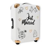 damaloo Hucha de Boda - Maleta Just Married - Fondo Luna de Miel - Caja Ahorros - Alcancía Grande - Banco Monedas - Caja Regalo Dinero - Bote Ahorro - Cofre Pareja - Recuerdo Compromiso
