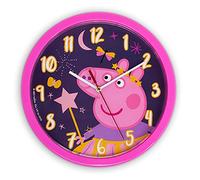 damaloo Reloj de Pared Compatible con Peppa Pig para Niños de 24 cm - Reloj de Pared Grande para Habitaciones de Niños. Relojes de Pared para Aprender la Hora - Reloj Decorativo para Niñas y Niños