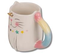 damaloo Taza 3D Unicorncat 380 ml y asa arco iris - Unicorncat Taza de gato para niñas - Linda taza de unicornio - Taza de café mujer - Copa de vino caliente para amantes de los animales