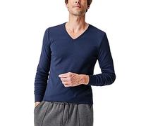 Damart Camiseta con Cuello de Pico, Punto Thermolactyl Interlock, Manga Larga, Azul Marino Oscuro, Medium para Hombre