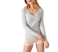 Damart Camiseta Cuello Redondo Abierto, canalé Polar Thermolactyl, Calor Intense 4, Manga Larga, Gris China, L para Mujer