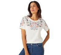 Damart - Camiseta de algodón puro para mujer, blanco hueso, 42-44