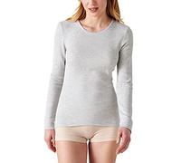 Damart Camiseta de Cuello Redondo, canalé Polar Thermolactyl, Calor Intense 4, Manga Larga Gris Jaspeado L