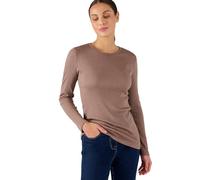 Damart - Camiseta de cuello redondo de malla acanalada, Marrón topo., M