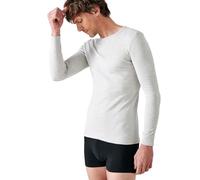 Damart Camiseta de Cuello Redondo, Punto Thermolactyl clásico, Manga Larga Gris Jaspeado M