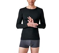 Damart Camiseta de Cuello Redondo, Punto Thermolactyl clásico, Manga Larga Negro L