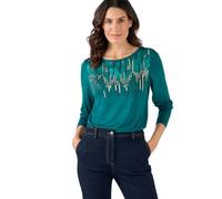 Damart - Camiseta de lentejuelas para mujer, Verde Storm, 38-40