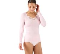 Damart - Camiseta de manga larga fina Costa Guipure Thermolactyl, para mujer, rosa, XXL