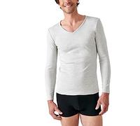 Damart - Camiseta térmica Thermolactyl de manga larga de malla interlock para hombre gris jaspeado talla 3XL (126-133)