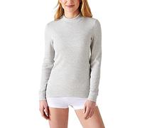 Damart Camiseta Thermolactyl, Cuello Alto, canalé Polar, Manga Larga Ropa Interior, Gris Jaspeado, S para Mujer
