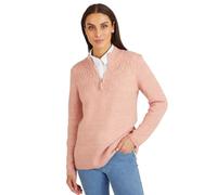 Damart - Jersey con cuello con cremallera, mezcla de alpaca, Rosa china, 38-40