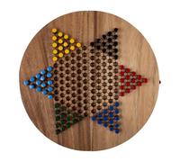 Damas Chinas XL Juego de Madera 32 cm - Tablero Redondo Plegable - Juego de Estrategia 2-6 Jugadores - Desde 7 Años - Reglas Incluidas - Engelhart 350305