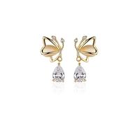 Damas Fashion 925 Pendientes Pendientes de mariposa Pendientes Exquisitos Pendientes de banquete Lindo Partes Joyas de gama alta Pendientes