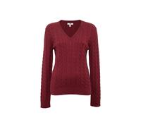 Damas Suéter con Trenzado, Manga Larga, Escote en V, L/S Camisa Punto.