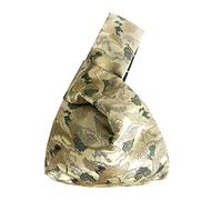 Damasco Gold Fashion Art Japanese Kimono Pattern Bolso de muñeca Bolso de mano con nudo Cartera portátil para mujer (grúa), M, MA-CLO-BAG0034, dorado, M