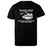 DAMBOTEE Canción de Cuna del Tanque Tigre Camiseta de Cuello Redondo de Algodón Negro para Hombres Mens Black Cotton Crewneck T-Shirt