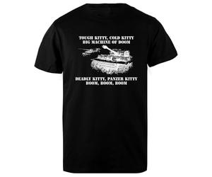 DAMBOTEE Canción de Cuna del Tanque Tigre Camiseta de Cuello Redondo de Algodón Negro para Hombres Mens Black Cotton Crewneck T-Shirt