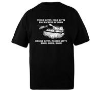 DAMBOTEE Canción de Cuna del Tanque Tigre Camiseta Oversized de Algodón Negro Unisex Unisex Black Cotton Oversized T-Shirt