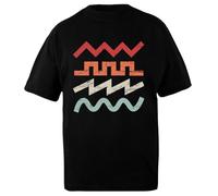 DAMBOTEE Formas De Onda De Sintetizador Retro Camiseta Extragrande Unisex De Algodón Negra