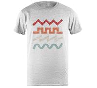 DAMBOTEE Formas De Onda De Sintetizador Retro Camiseta Gris De Algodón con Cuello Redondo para Hombre