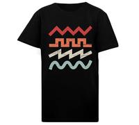 DAMBOTEE Formas De Onda Synth Retro Camiseta de Cuello Redondo de Algodón Negro para Niños Kids Black Cotton Crewneck T-Shirt