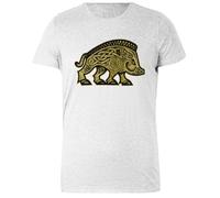 DAMBOTEE Guerra de Jabalíes Camiseta de Cuello Redondo de Algodón Gris para Mujeres Womens Grey Cotton Crewneck T-Shirt