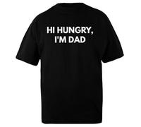 DAMBOTEE Hola, Tengo Hambre, Soy Papá. Camiseta Extragrande Unisex De Algodón Negra