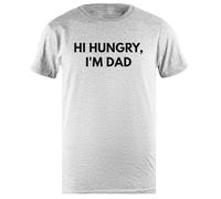 DAMBOTEE Hola, Tengo Hambre, Soy Papá. Camiseta Gris De Algodón con Cuello Redondo para Hombre