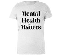 DAMBOTEE La Salud Mental Importa Conciencia sobre la Salud Mental Camiseta de Cuello Redondo de Algodón Gris para Mujeres Womens Grey Cotton Crewneck T-Shirt
