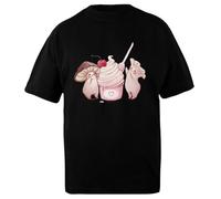 DAMBOTEE Los Hongos Encontrados en Helado Camiseta Oversized de Algodón Negro Unisex Unisex Black Cotton Oversized T-Shirt
